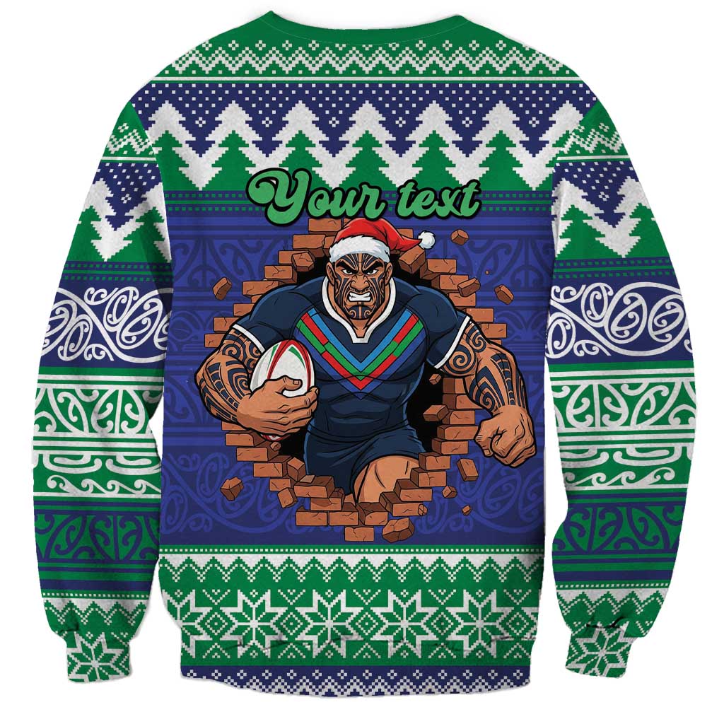 Merry Haka Warriors Personalised Sweatshirt Christmas Rugby League Spirit - Aussie Hoodie
