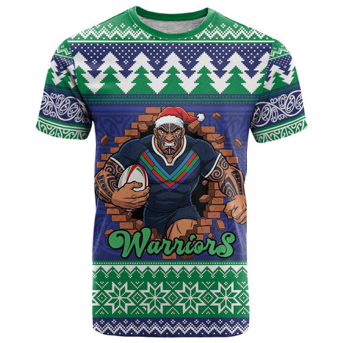 Merry Haka Warriors Personalised T Shirt Christmas Rugby League Spirit - Aussie Hoodie