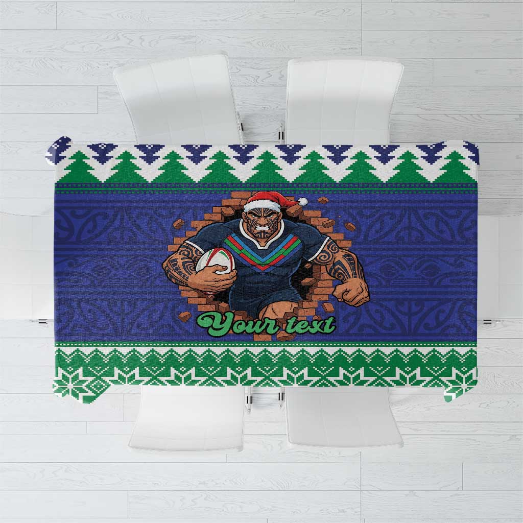 Merry Haka Warriors Personalised Tablecloth Christmas Rugby League Spirit - Aussie Hoodie