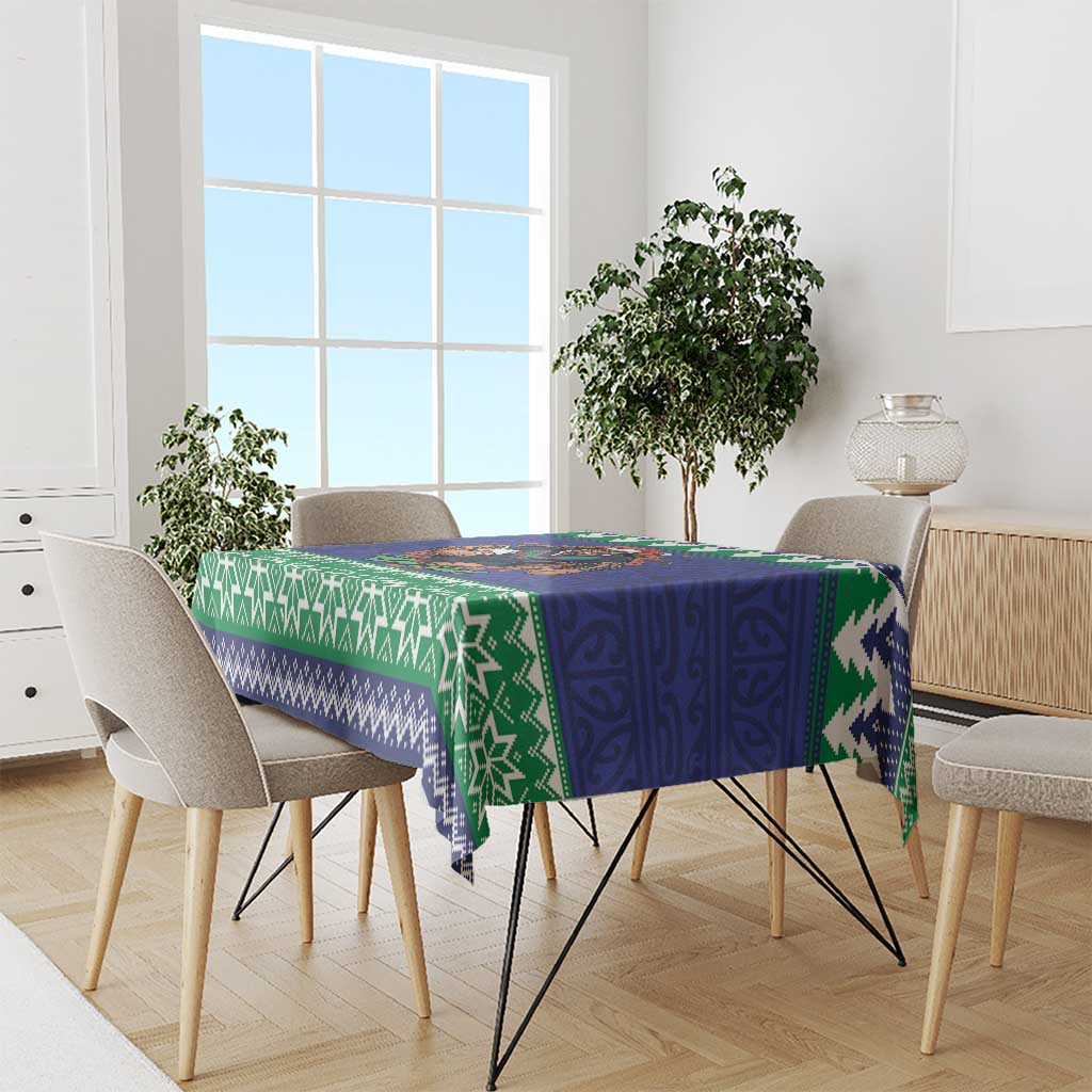 Merry Haka Warriors Personalised Tablecloth Christmas Rugby League Spirit - Aussie Hoodie