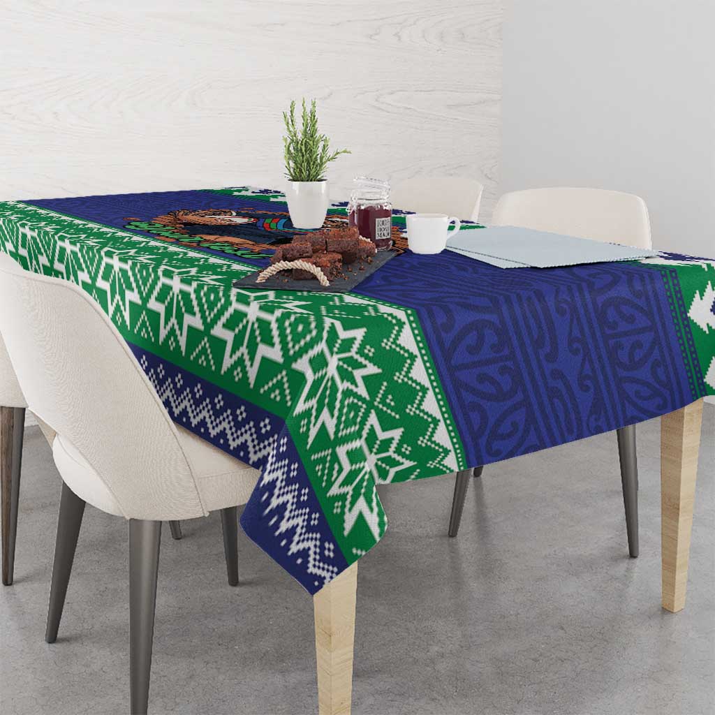 Merry Haka Warriors Personalised Tablecloth Christmas Rugby League Spirit - Aussie Hoodie