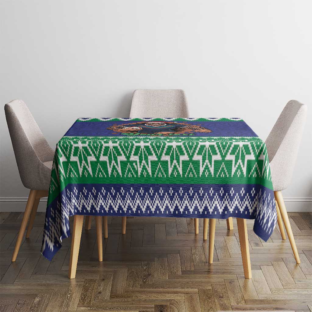 Merry Haka Warriors Personalised Tablecloth Christmas Rugby League Spirit - Aussie Hoodie