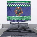 Merry Haka Warriors Personalised Tapestry Christmas Rugby League Spirit - Aussie Hoodie