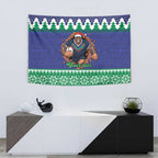 Merry Haka Warriors Personalised Tapestry Christmas Rugby League Spirit - Aussie Hoodie