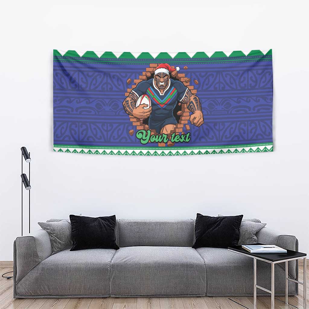 Merry Haka Warriors Personalised Tapestry Christmas Rugby League Spirit - Aussie Hoodie