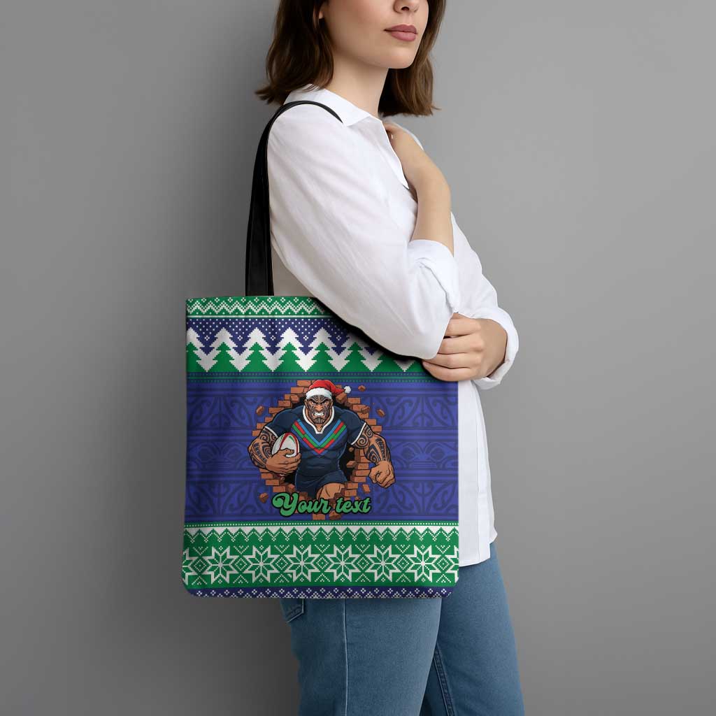 Merry Haka Warriors Personalised Tote Bag Christmas Rugby League Spirit - Aussie Hoodie