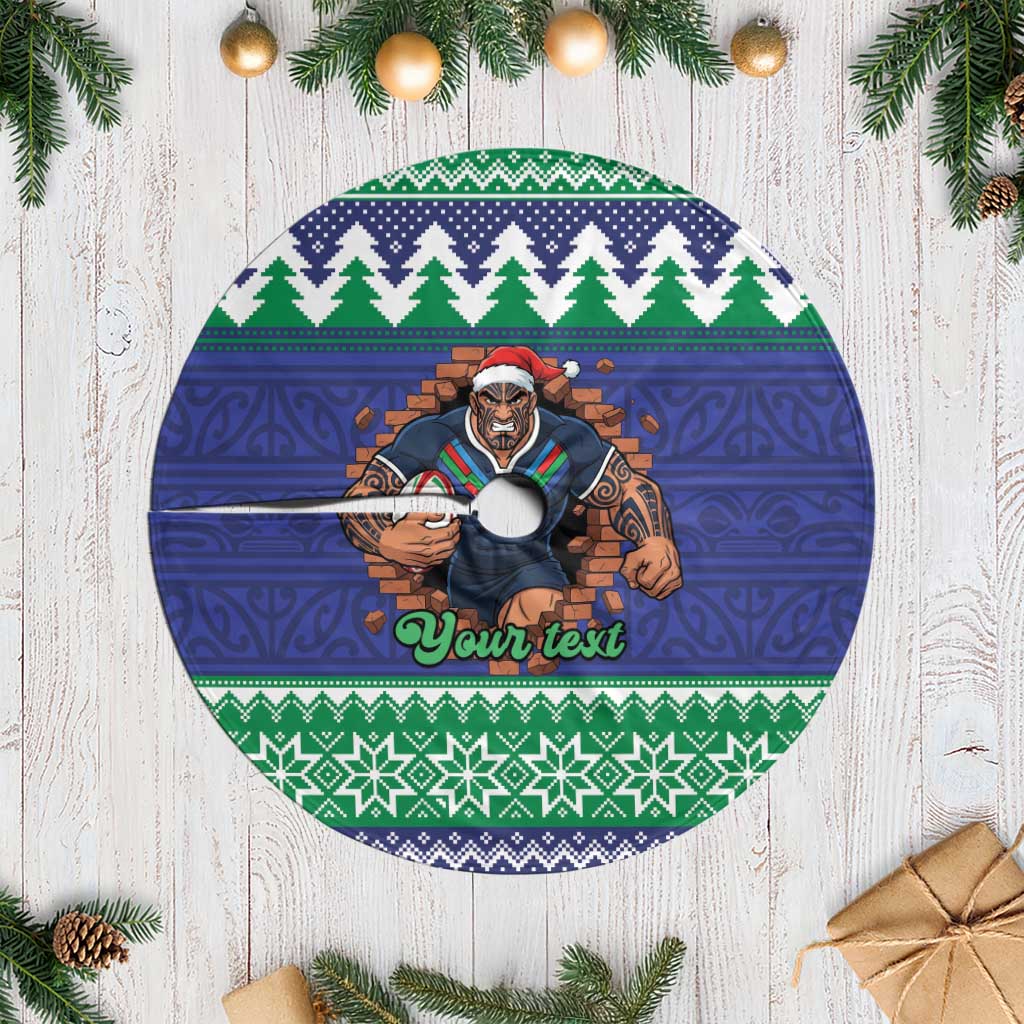 Merry Haka Warriors Personalised Tree Skirt Christmas Rugby League Spirit - Aussie Hoodie