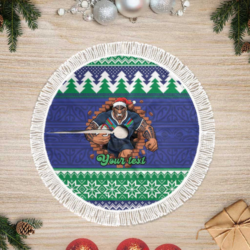 Merry Haka Warriors Personalised Tree Skirt Christmas Rugby League Spirit - Aussie Hoodie