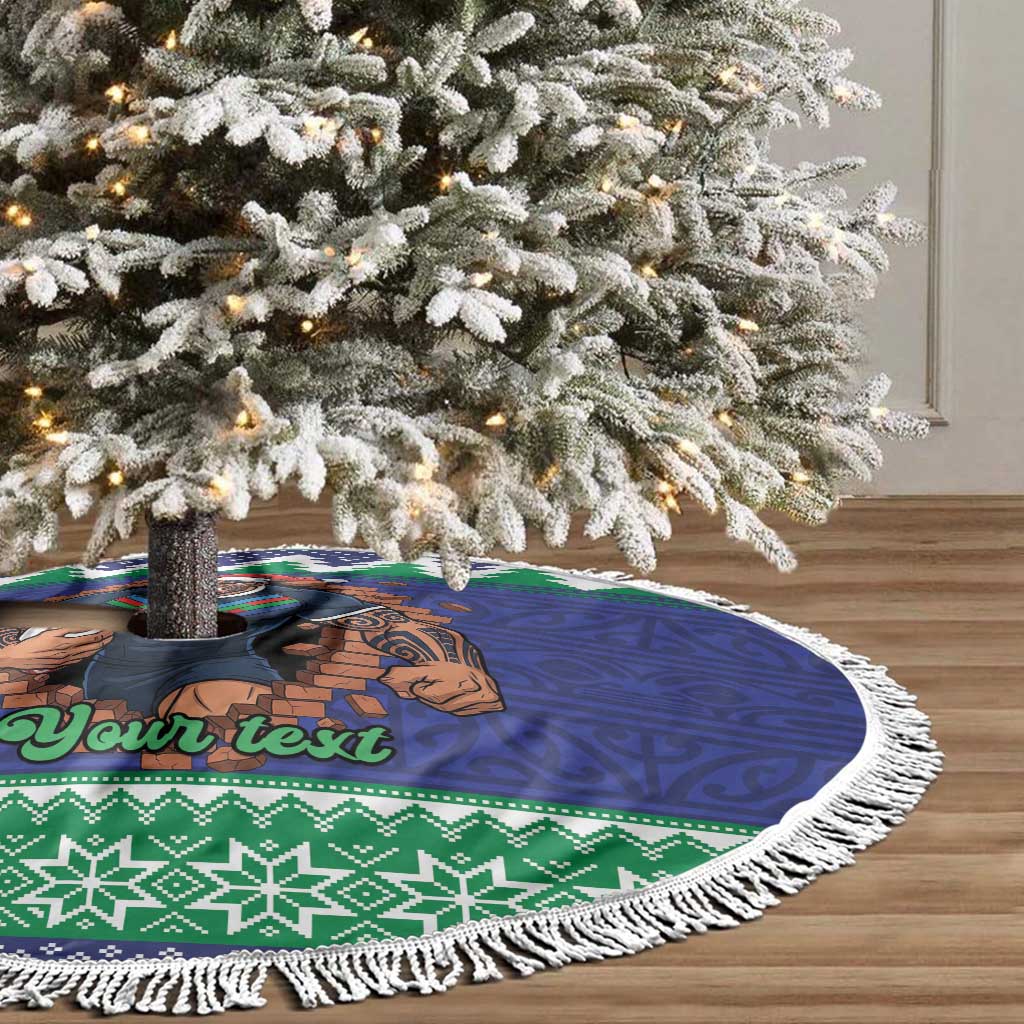 Merry Haka Warriors Personalised Tree Skirt Christmas Rugby League Spirit - Aussie Hoodie