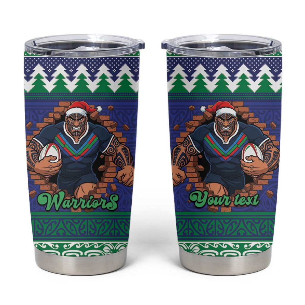 Merry Haka Warriors Personalised Tumbler Cup Christmas Rugby League Spirit - Aussie Hoodie