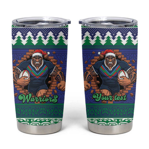 Merry Haka Warriors Personalised Tumbler Cup Christmas Rugby League Spirit - Aussie Hoodie