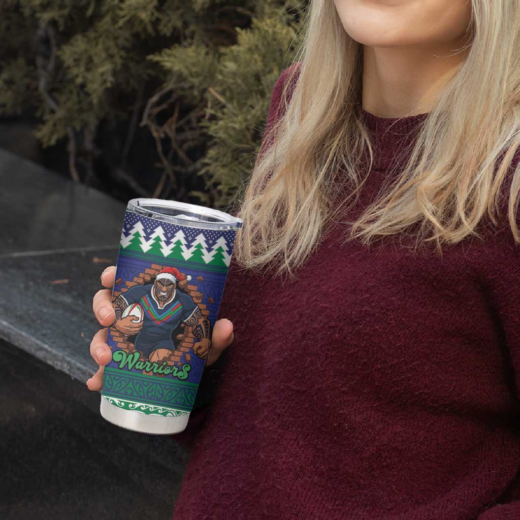 Merry Haka Warriors Personalised Tumbler Cup Christmas Rugby League Spirit - Aussie Hoodie