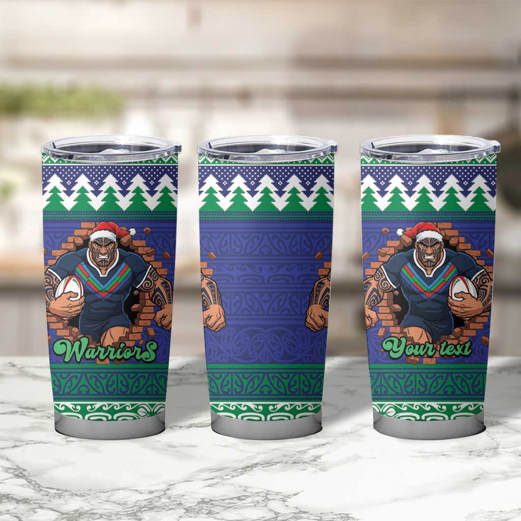 Merry Haka Warriors Personalised Tumbler Cup Christmas Rugby League Spirit - Aussie Hoodie