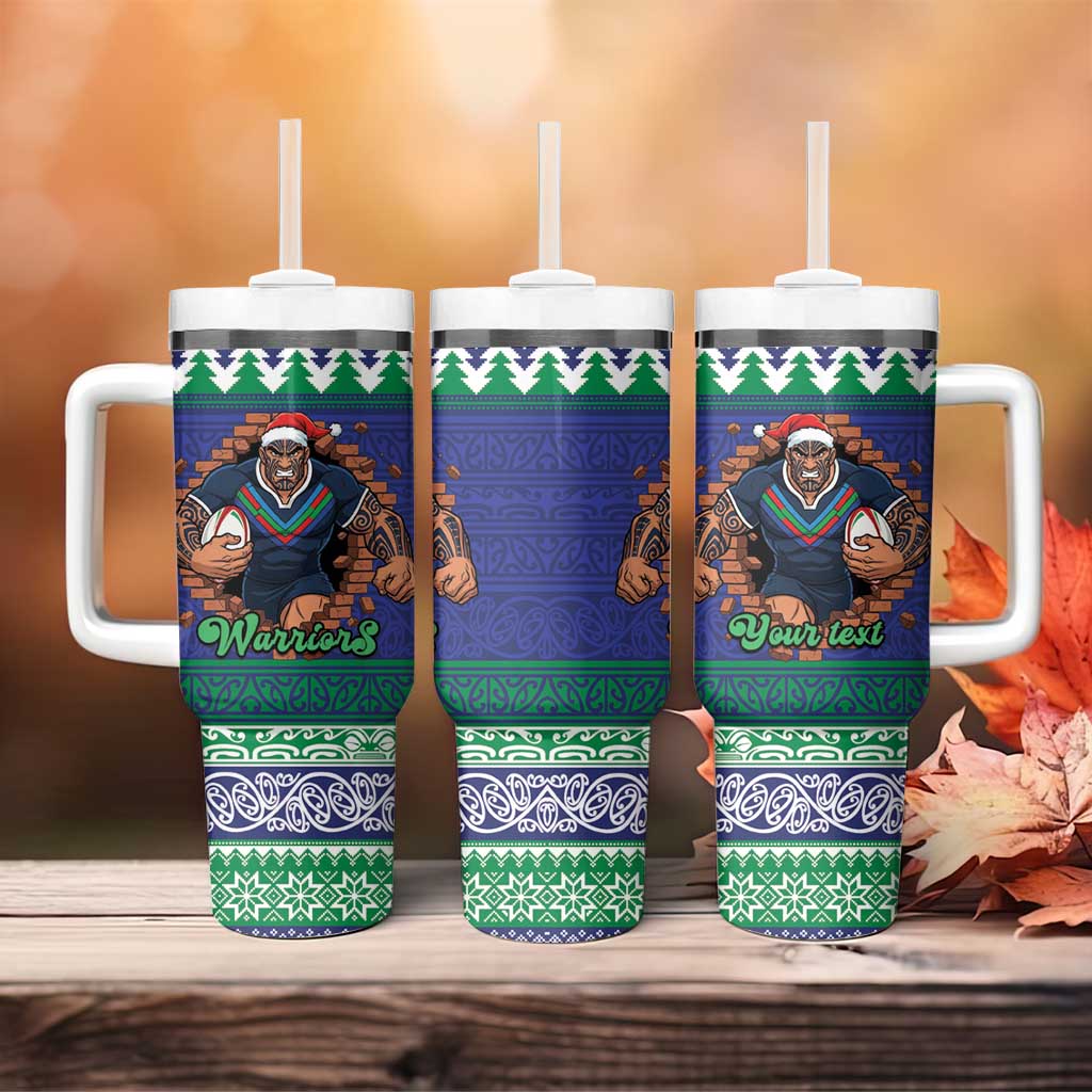 Merry Haka Warriors Personalised Tumbler With Handle Christmas Rugby League Spirit - Aussie Hoodie