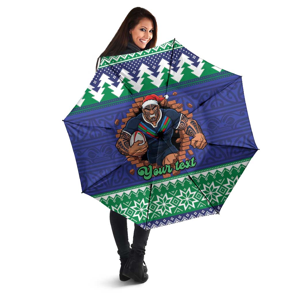 Merry Haka Warriors Personalised Umbrella Christmas Rugby League Spirit - Aussie Hoodie