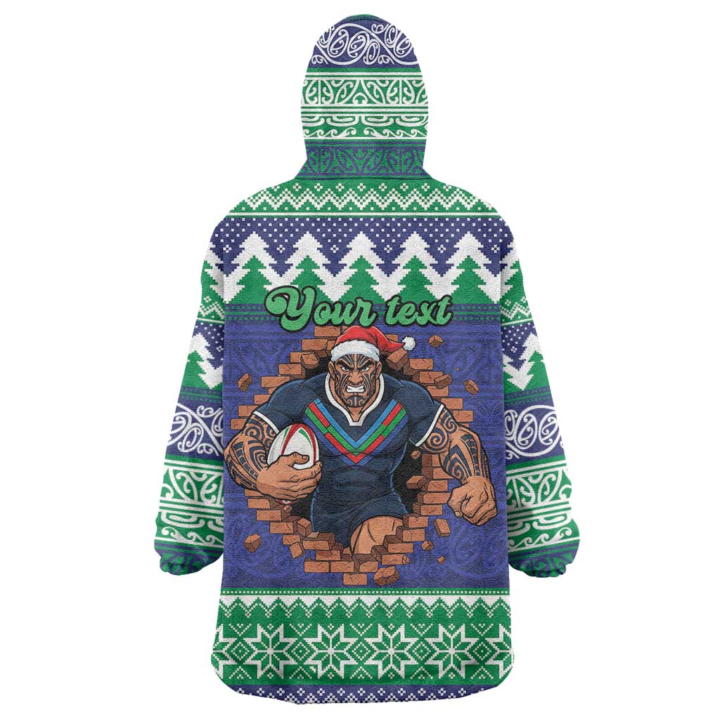 Merry Haka Warriors Personalised Wearable Blanket Hoodie Christmas Rugby League Spirit - Aussie Hoodie