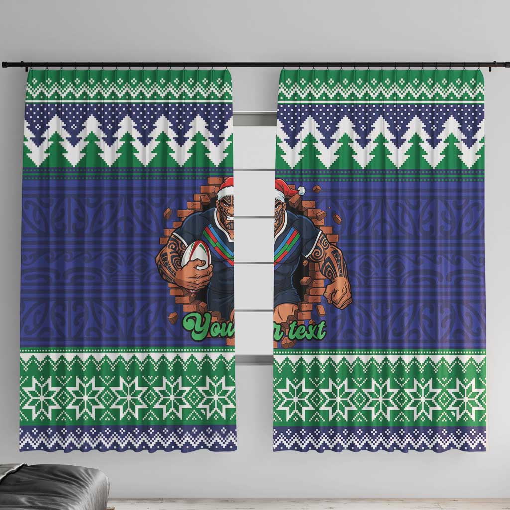 Merry Haka Warriors Personalised Window Curtain Christmas Rugby League Spirit - Aussie Hoodie
