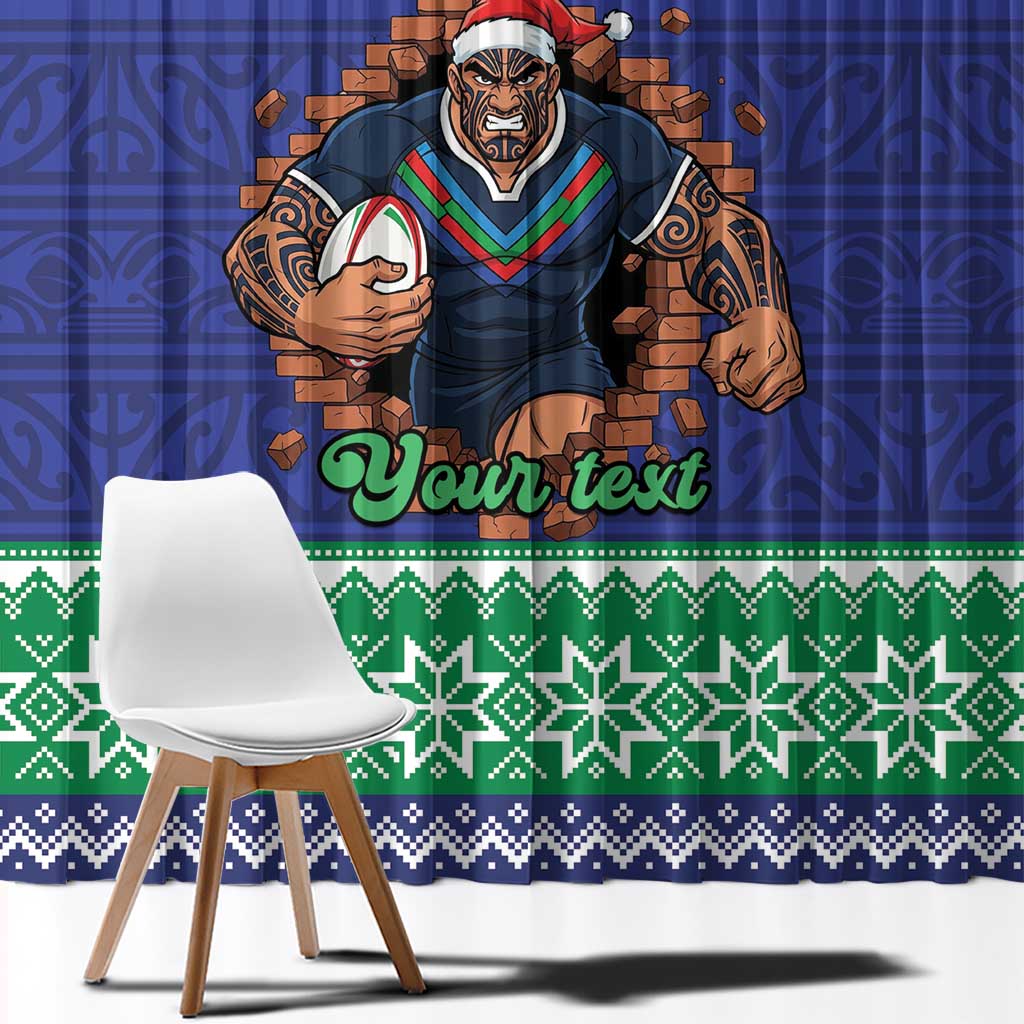 Merry Haka Warriors Personalised Window Curtain Christmas Rugby League Spirit - Aussie Hoodie