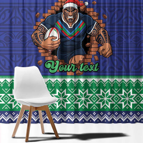 Merry Haka Warriors Personalised Window Curtain Christmas Rugby League Spirit - Aussie Hoodie