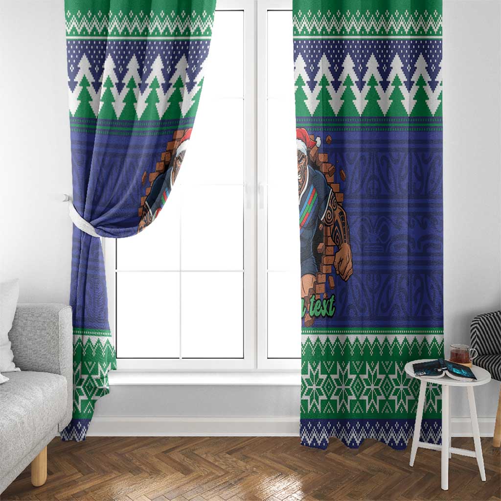 Merry Haka Warriors Personalised Window Curtain Christmas Rugby League Spirit - Aussie Hoodie