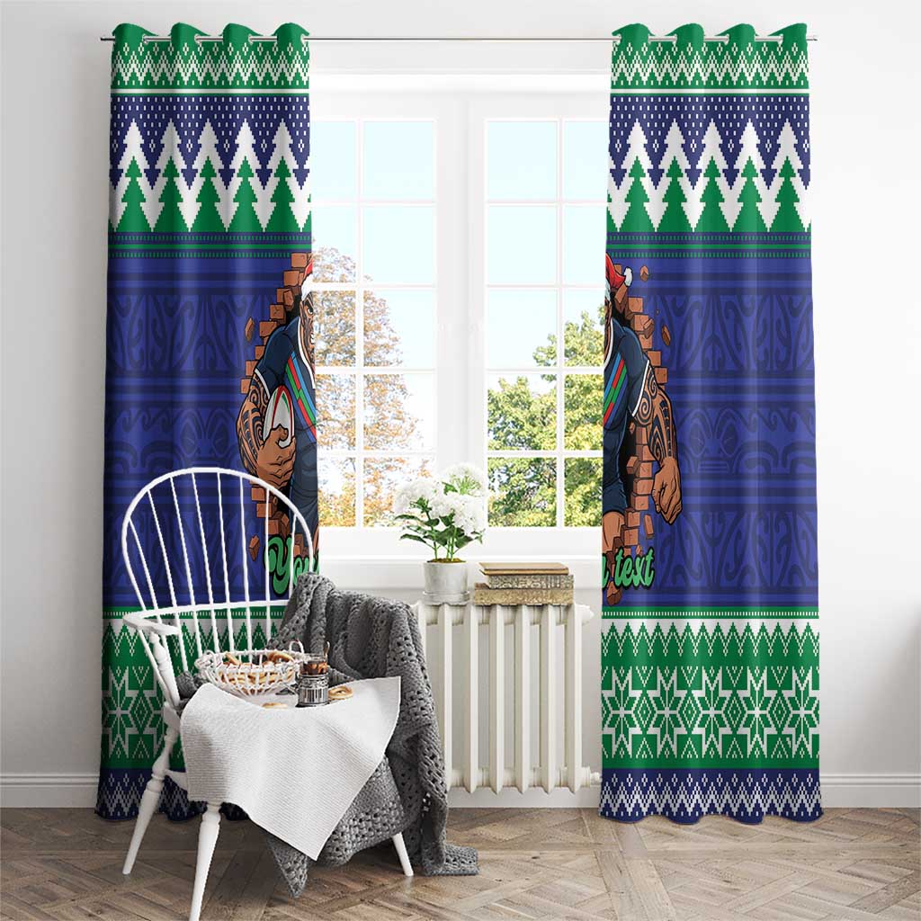 Merry Haka Warriors Personalised Window Curtain Christmas Rugby League Spirit - Aussie Hoodie