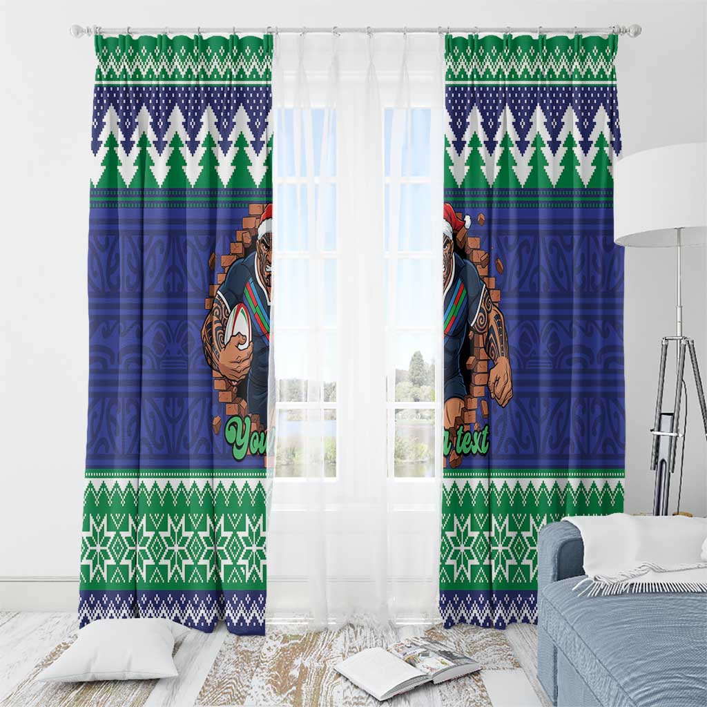 Merry Haka Warriors Personalised Window Curtain Christmas Rugby League Spirit - Aussie Hoodie