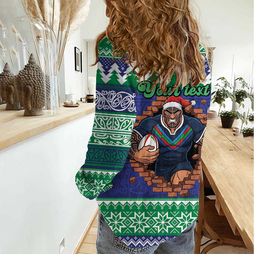 Merry Haka Warriors Personalised Women Casual Shirt Christmas Rugby League Spirit - Aussie Hoodie