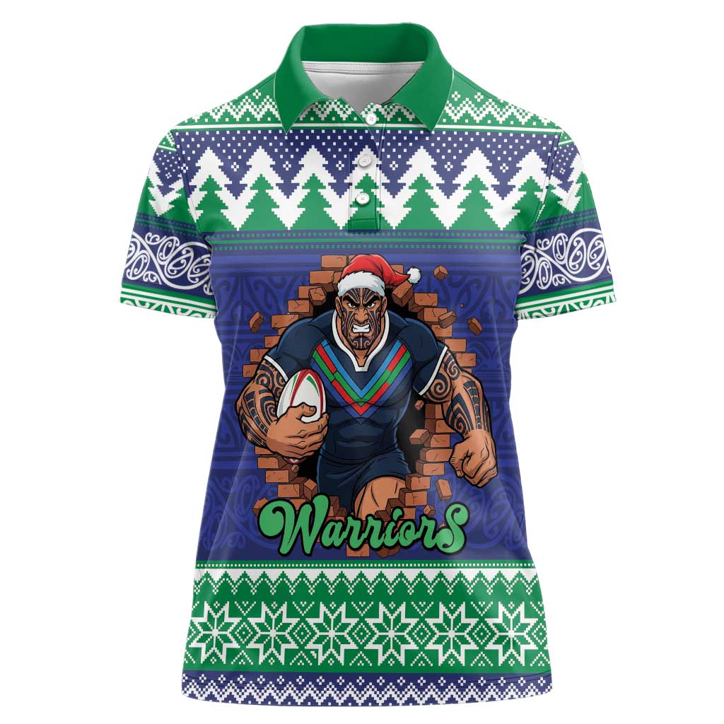 Merry Haka Warriors Personalised Women Polo Shirt Christmas Rugby League Spirit - Aussie Hoodie