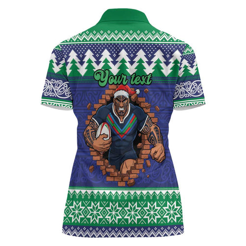 Merry Haka Warriors Personalised Women Polo Shirt Christmas Rugby League Spirit - Aussie Hoodie