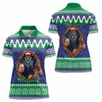 Merry Haka Warriors Personalised Women Polo Shirt Christmas Rugby League Spirit - Aussie Hoodie