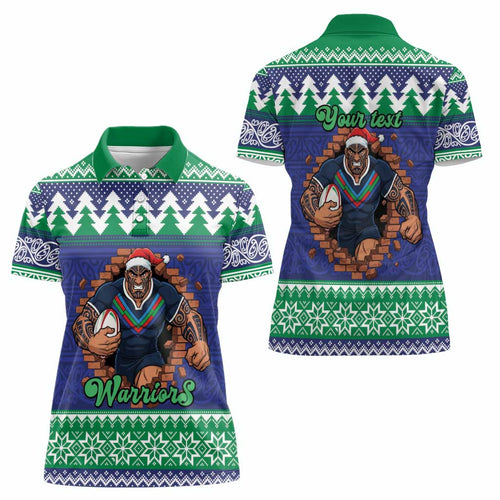 Merry Haka Warriors Personalised Women Polo Shirt Christmas Rugby League Spirit - Aussie Hoodie