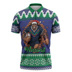 Merry Haka Warriors Personalised Zipper Polo Shirt Christmas Rugby League Spirit - Aussie Hoodie