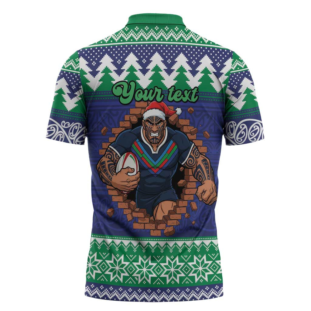 Merry Haka Warriors Personalised Zipper Polo Shirt Christmas Rugby League Spirit - Aussie Hoodie