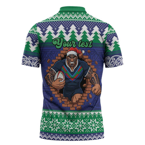 Merry Haka Warriors Personalised Zipper Polo Shirt Christmas Rugby League Spirit - Aussie Hoodie