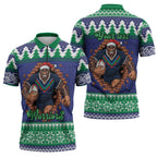 Merry Haka Warriors Personalised Zipper Polo Shirt Christmas Rugby League Spirit - Aussie Hoodie