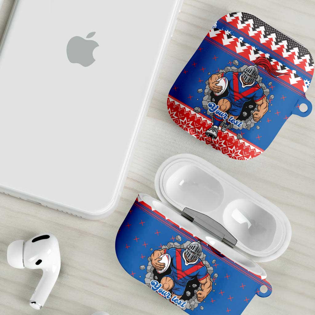 Merry Knights Newcastle Pride Personalised AirPods Case Christmas Rugby League Spirit - Aussie Hoodie