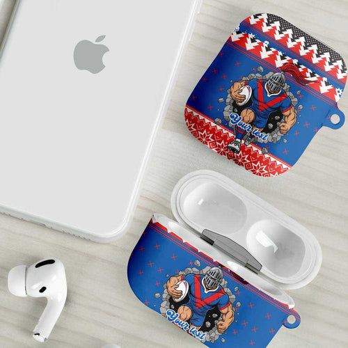 Merry Knights Newcastle Pride Personalised AirPods Case Christmas Rugby League Spirit - Aussie Hoodie