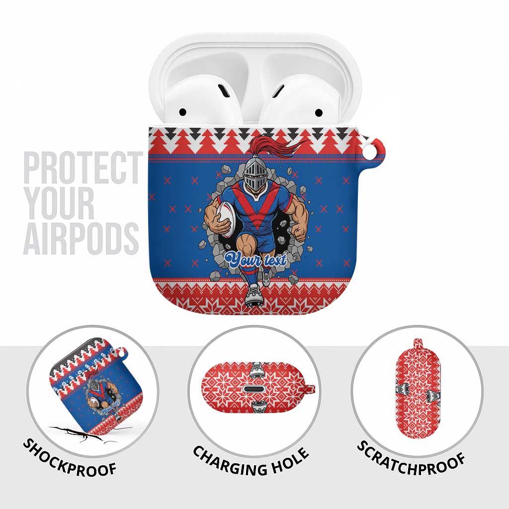 Merry Knights Newcastle Pride Personalised AirPods Case Christmas Rugby League Spirit - Aussie Hoodie