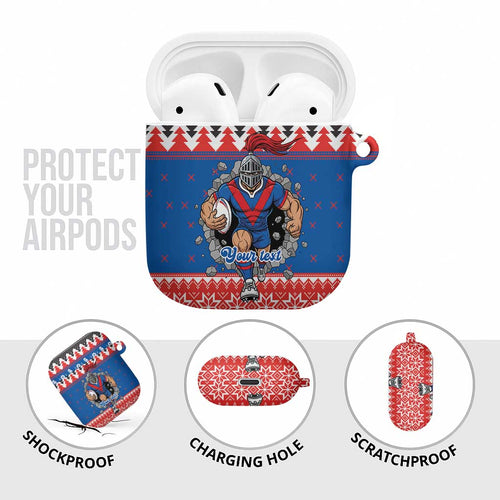 Merry Knights Newcastle Pride Personalised AirPods Case Christmas Rugby League Spirit - Aussie Hoodie