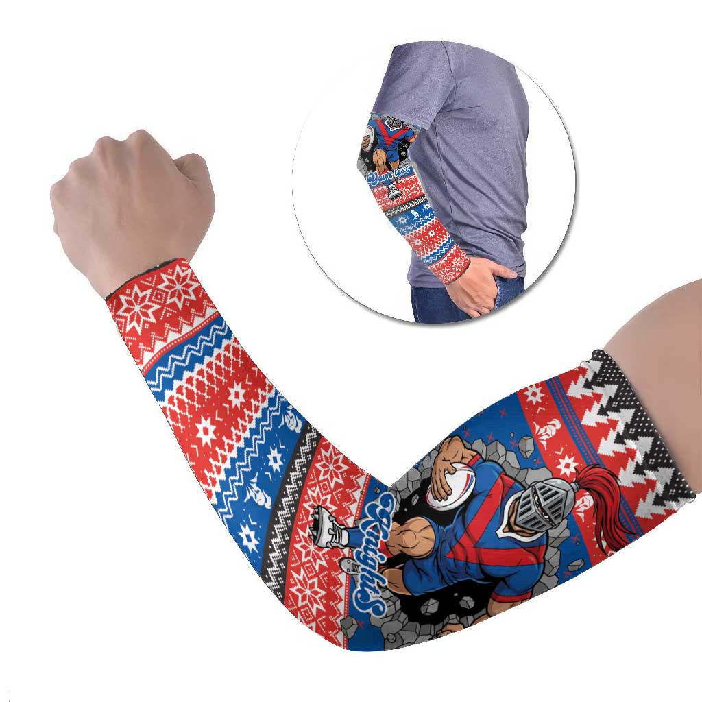 Merry Knights Newcastle Pride Personalised Arm Sleeves Christmas Rugby League Spirit - Aussie Hoodie