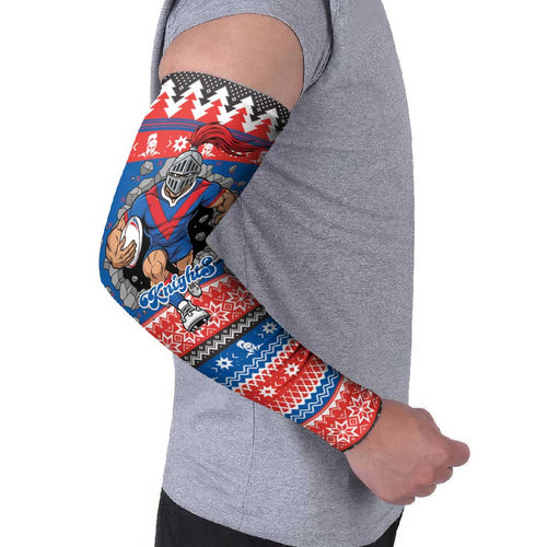 Merry Knights Newcastle Pride Personalised Arm Sleeves Christmas Rugby League Spirit - Aussie Hoodie