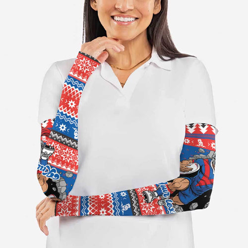 Merry Knights Newcastle Pride Personalised Arm Sleeves Christmas Rugby League Spirit - Aussie Hoodie