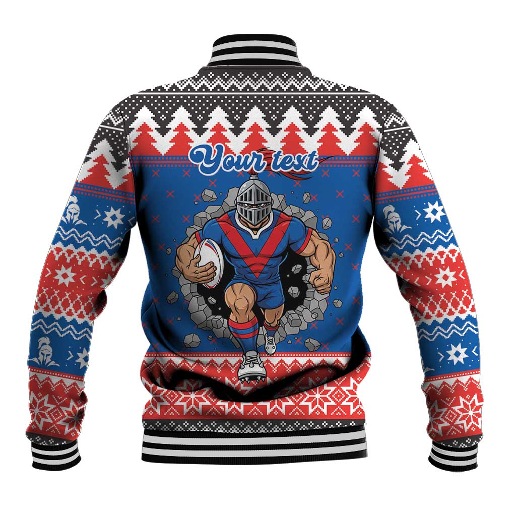 Merry Knights Newcastle Pride Personalised Baseball Jacket Christmas Rugby League Spirit - Aussie Hoodie