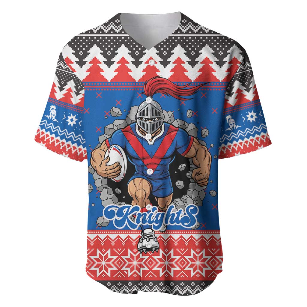 Merry Knights Newcastle Pride Personalised Baseball Jersey Christmas Rugby League Spirit - Aussie Hoodie