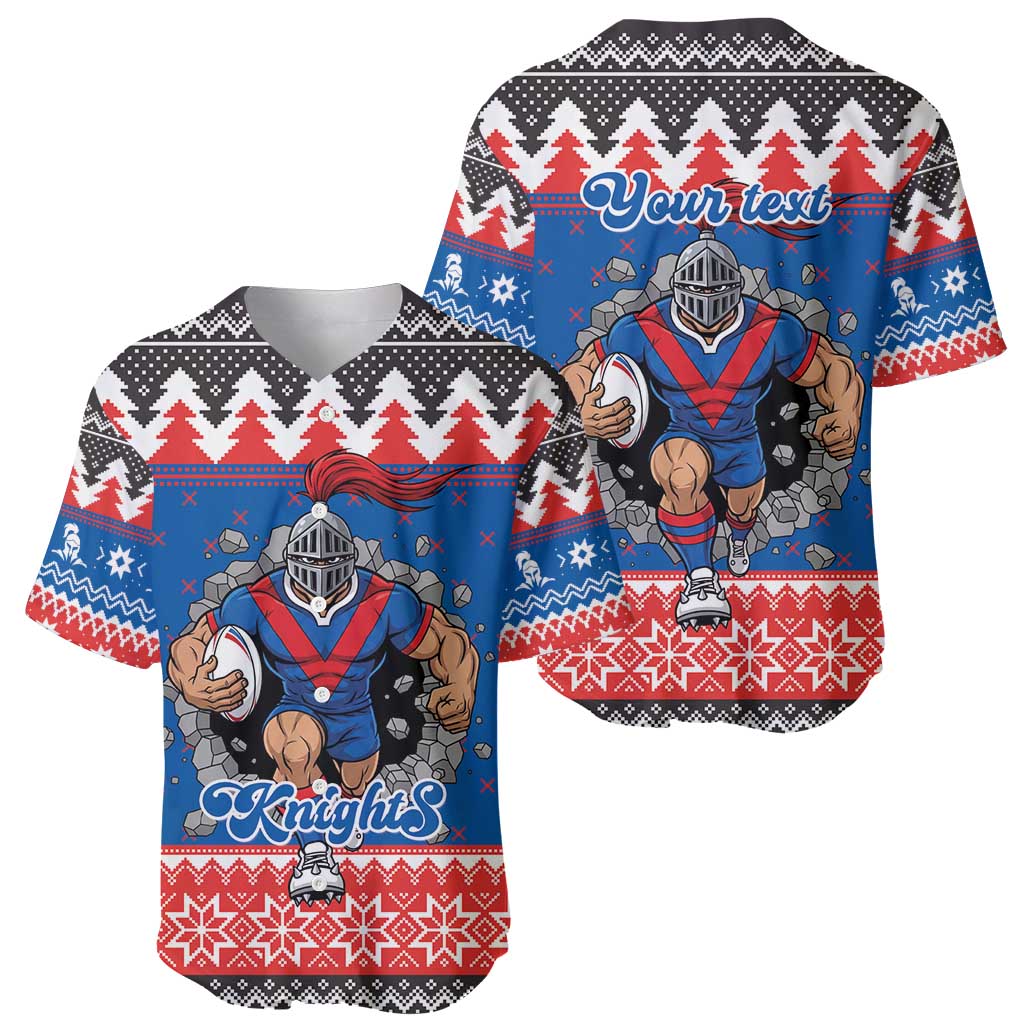 Merry Knights Newcastle Pride Personalised Baseball Jersey Christmas Rugby League Spirit - Aussie Hoodie