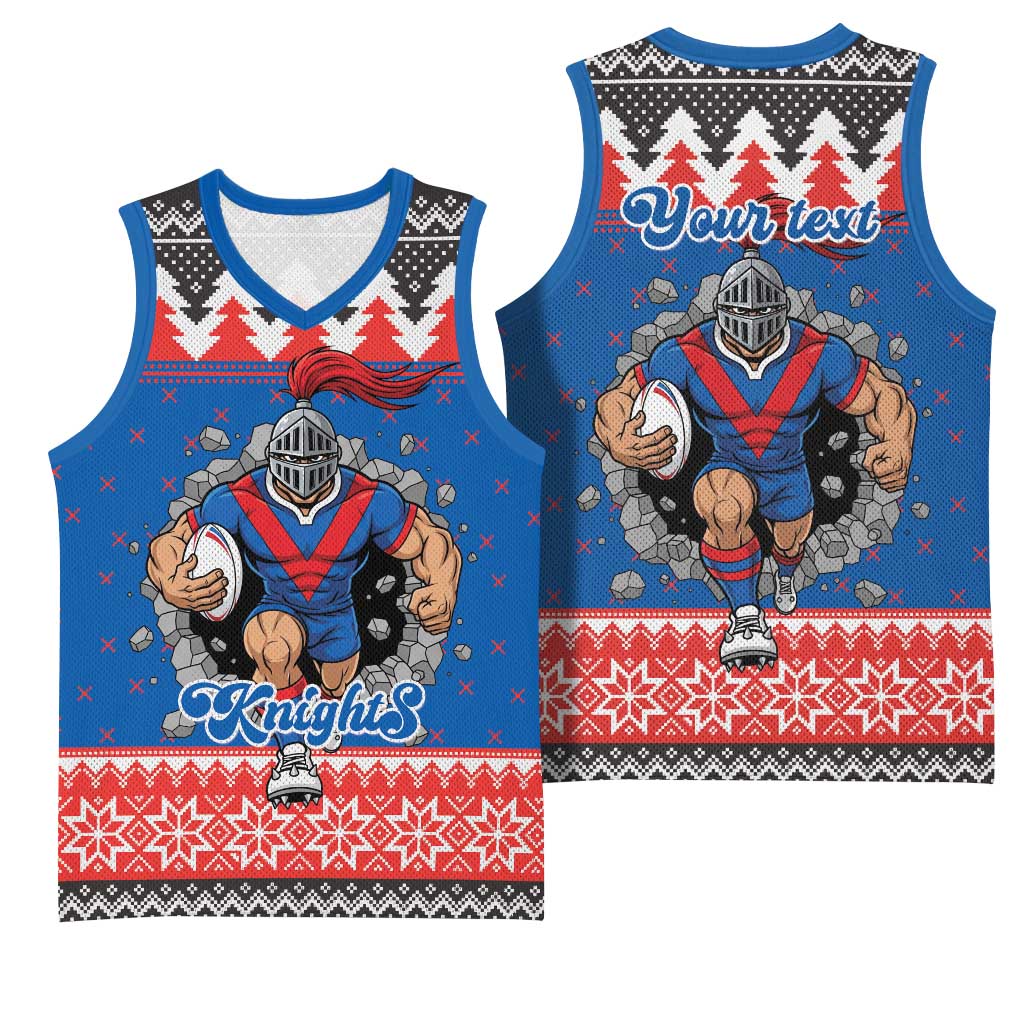 Merry Knights Newcastle Pride Personalised Basketball Jersey Christmas Rugby League Spirit - Aussie Hoodie