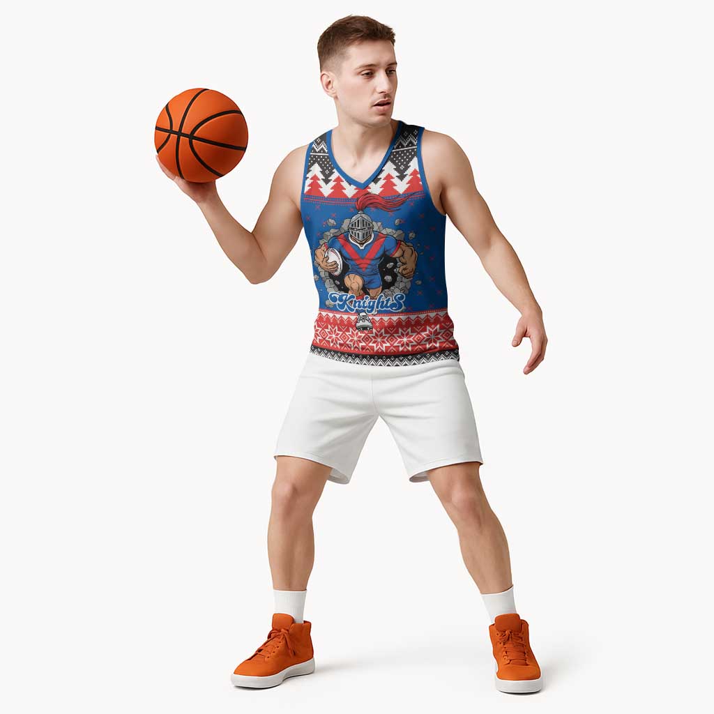 Merry Knights Newcastle Pride Personalised Basketball Jersey Christmas Rugby League Spirit - Aussie Hoodie