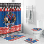 Merry Knights Newcastle Pride Personalised Bathroom Set Christmas Rugby League Spirit - Aussie Hoodie