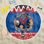Merry Knights Newcastle Pride Personalised Beach Blanket Christmas Rugby League Spirit - Aussie Hoodie