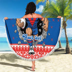 Merry Knights Newcastle Pride Personalised Beach Blanket Christmas Rugby League Spirit - Aussie Hoodie